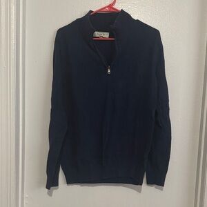 Men's Classic Navy Zip-Up Sweater